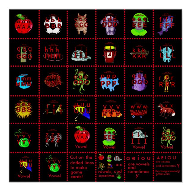PHONICS Poster oder Spielkarten! (Vorderseite)