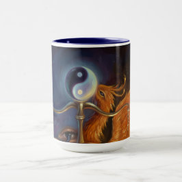 Phönix Balance Spiritualer Wandteppich Tasse