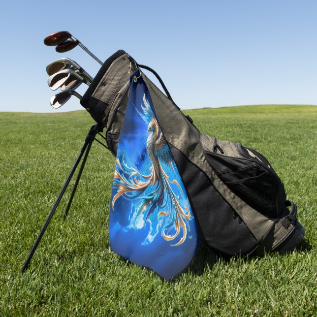 Phönix der Saphir-Dämmerung  Golfhandtuch (Gras)