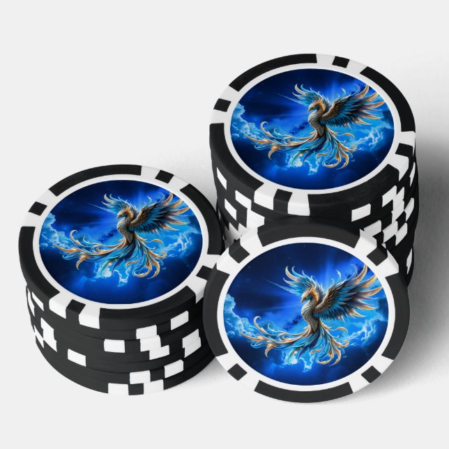 Phönix der Saphir-Dämmerung  Pokerchips (Stapel)
