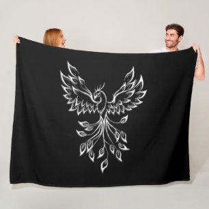 Phönix erhebt sich auf Schwarz Fleecedecke