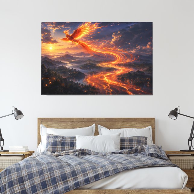 Phönix Fluss des Lichts Fantasy-Landschaft Leinwanddruck (Insitu (Schlafzimmer))