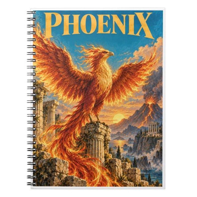 Phönix, Gothic Fantasy Monster Notizblock (Vorderseite)
