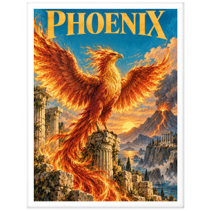 Phönix, Gothic Fantasy Monster Postkarte