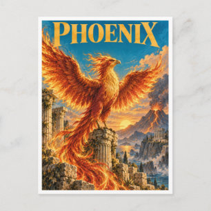 Phönix, Gothic Fantasy Monster Postkarte