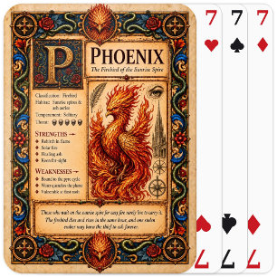 Phönix, mittelalterliche Bestiarien-Kunst Spielkarten