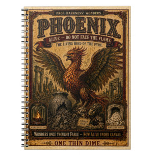 Phönix, Vintage-Zirkus-Monster Notizblock