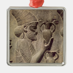 Phönizier, der zwei anbietend, Detailentlastung Ornament Aus Metall