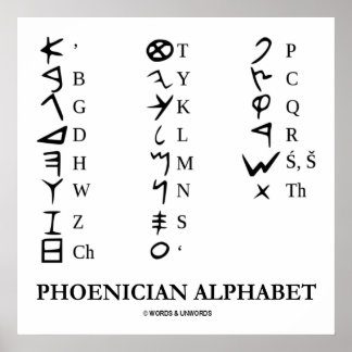 Phönizische Alphabet (alte Sprachsymbole) Poster