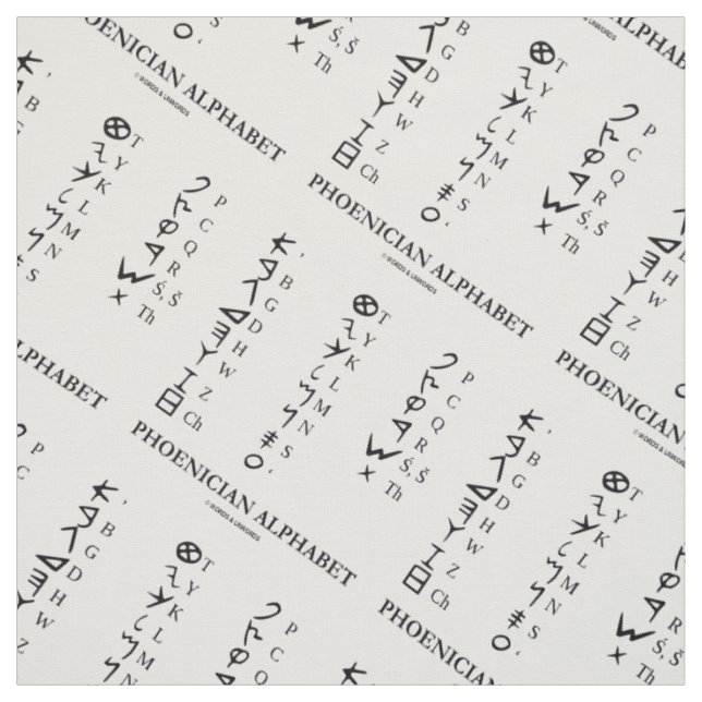 Phönizische Alphabet-Sprachsymbole Stoff (Muster)