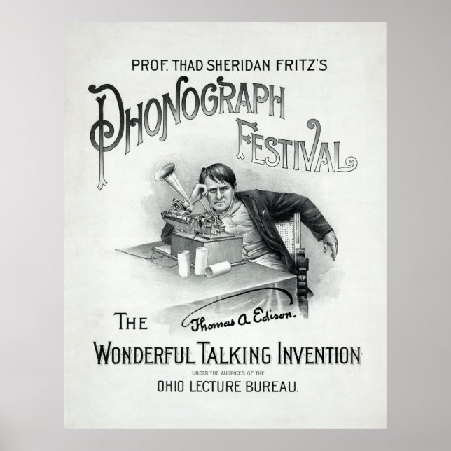 PHONOGRAPH FESTIVAL VINTAGE AD c. 1890 Poster (Vorne)