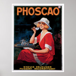 Phoscao Vintage Schokoladen-Getränk-Anzeigen-Kunst Poster
