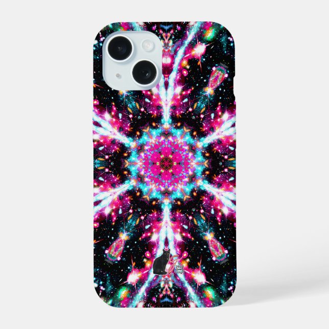 Phosphorescence Stellar Kaleid iPhone 15 Hülle (Rückseite)