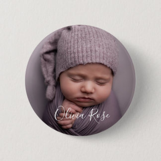 Photo and Text Personalized Button