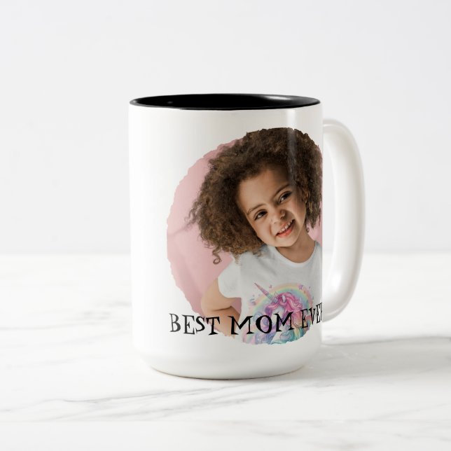 Photo Best Mom Ever Zweifarbige Tasse (VorderseiteRechts)