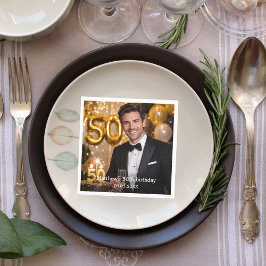 Photo birthday party serviette