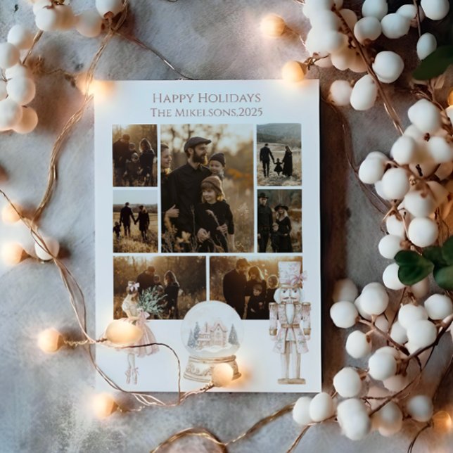 Photo Blush Nutcracker Christmas Feiertagskarte (Von Creator hochgeladen)