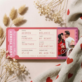 Photo Boarding Pass To Love Plane Ticket Valentine Feiertagskarte