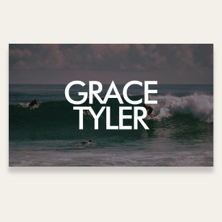 Photo Bold Modern QR Code White Business Card Visitenkarte