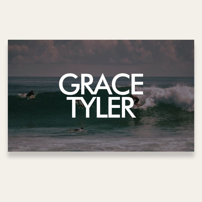 Photo Bold Modern QR Code White Business Card Visitenkarte (Von Creator hochgeladen)