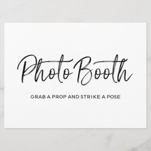 "Photo Booth" Hochzeitsschild   Stylische Buchstab Einladung