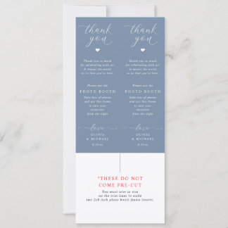 Photo Booth Inserts Dusty Blue Wedding Favors