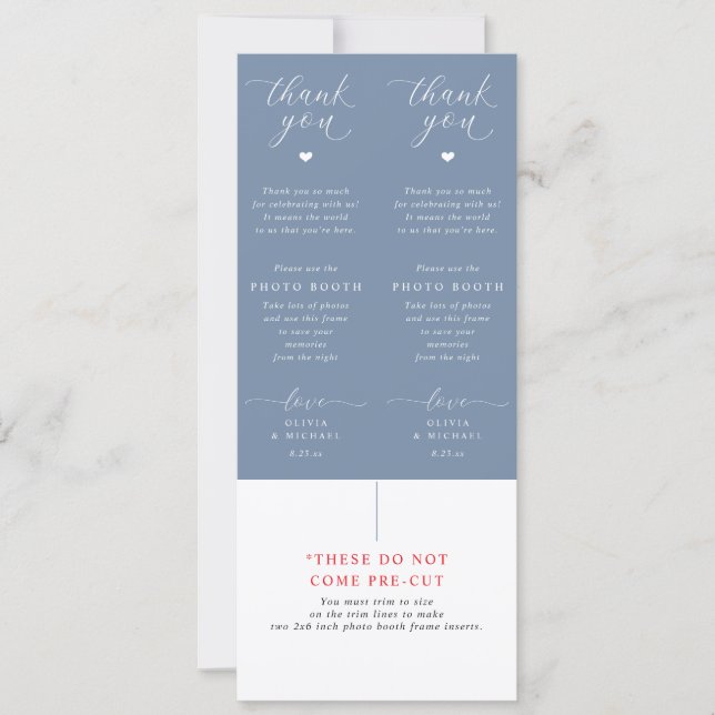 Photo Booth Inserts Dusty Blue Wedding Favors (Vorderseite)