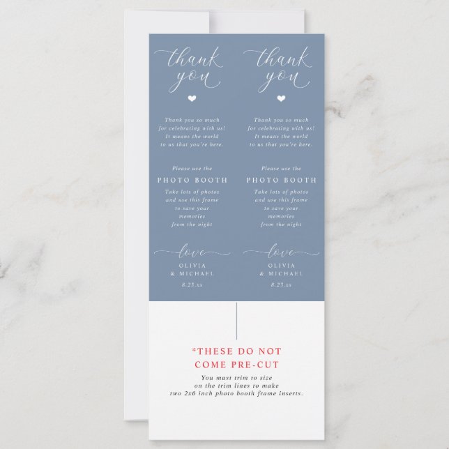 Photo Booth Inserts Dusty Blue Wedding Favors (Vorderseite)