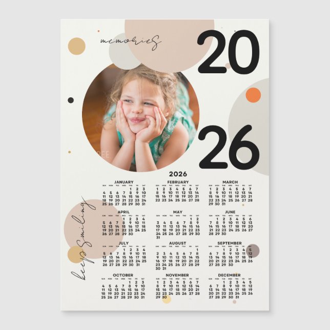 Photo Calendar 2026 Keep Smiling Magnet (Vorderseite)