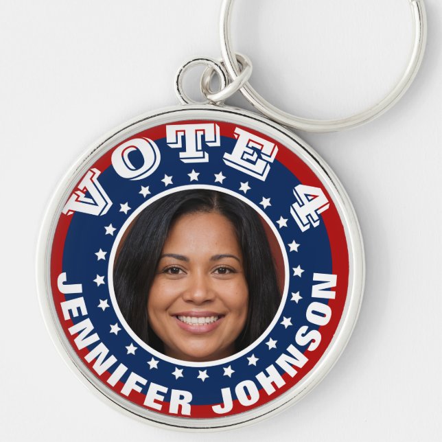 Photo Campaign Template Custom Button Schlüsselanhänger (Vorne)