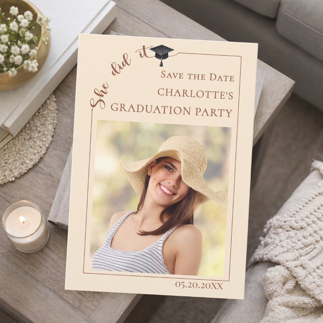 Photo Champagne Graduation party Save the Date (Von Creator hochgeladen)