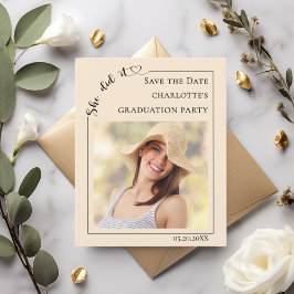 Photo Champagne modern Graduation Save the Date Flyer