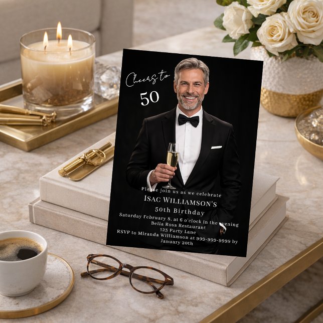 Photo cheers guy birthday einladung (Von Creator hochgeladen)