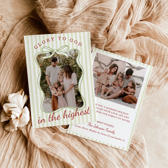 Photo Christmas Cards, Glory to God Religious Card Einladung (Von Creator hochgeladen)