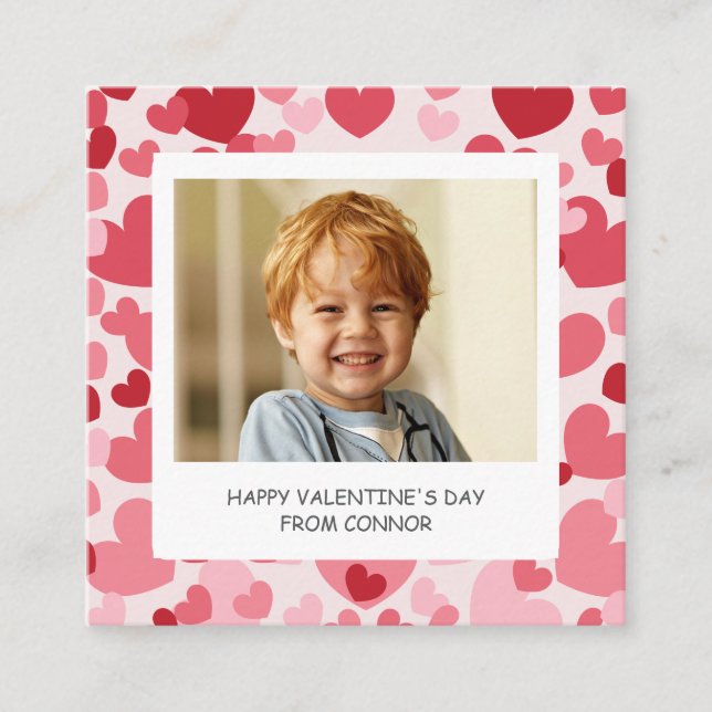 Photo Classroom Valentine Mini Card Personalized Begleitkarte (Vorderseite)