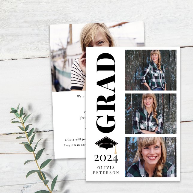 Photo Collage Class of 2024 Graduation Ankündigung (Von Creator hochgeladen)