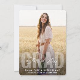 Photo Collage Modern Overlay Class Year Graduation Ankündigung