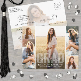 Photo Collage Modern Overlay Class Year Graduation Ankündigungspostkarte