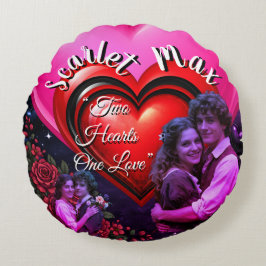 Photo Collage Round Pillow Valentine's Day Rundes Kissen