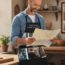 Photo Collage Travel Memory Black Cooking Apron