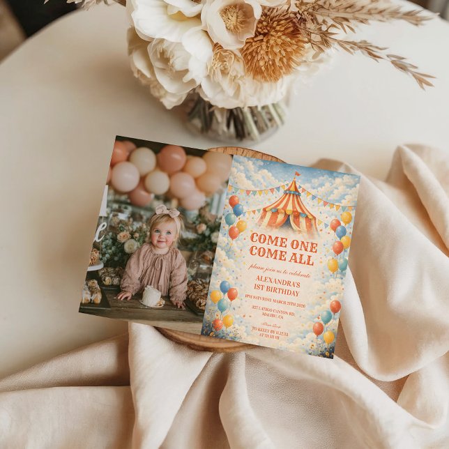 Photo Come One Come All Circus Birthday Einladung (Von Creator hochgeladen)