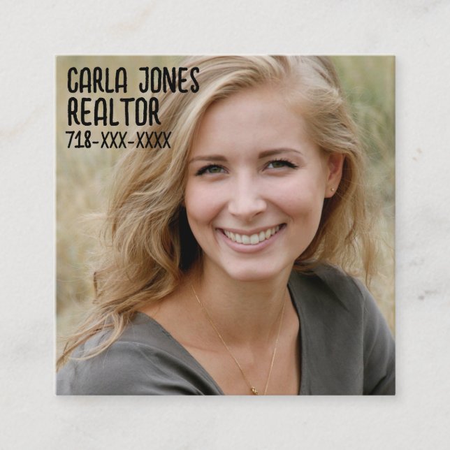 PHOTO CUSTOM MODERN BUSINESS CARDS QUADRATISCHE VISITENKARTE (Vorderseite)