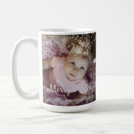 Photo Customized Christmas Silver Dots Frame Kaffeetasse