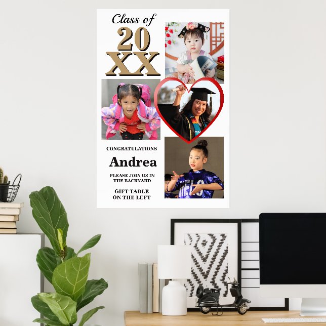 Photo Display Through The Years Graduation Party Poster (Heimbüro)