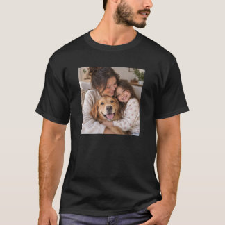 Photo Family Love – Mom, Daughter & Dog T-Shirt