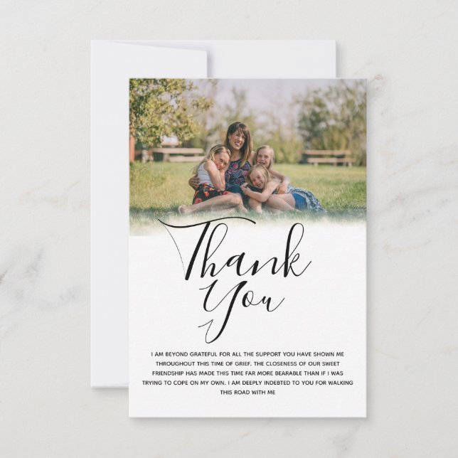 Photo Funeral Thank You Card Dankeskarte (Vorderseite)