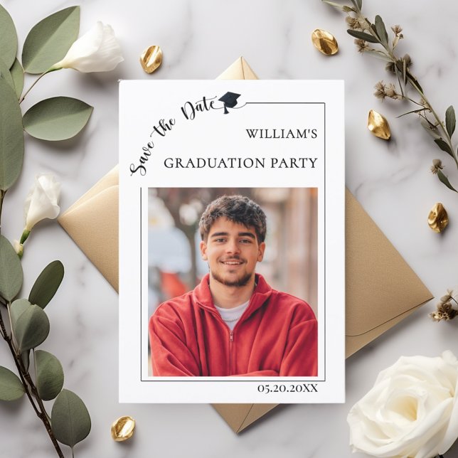 Photo Graduation party male Save the Date (Von Creator hochgeladen)