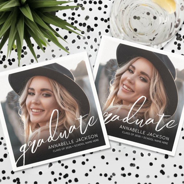 Photo Graduation Party Serviette (Photo Graduation Party Napkins)