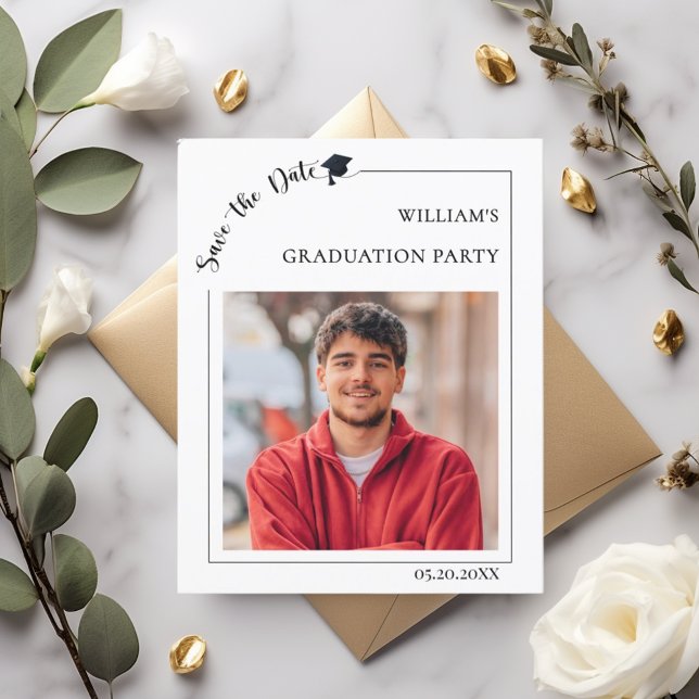 Photo guy Graduation Save the Date card (Von Creator hochgeladen)