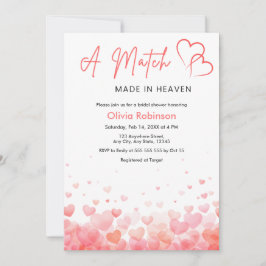 Photo Hearts A Match Made in Heaven Bridal Shower Einladung